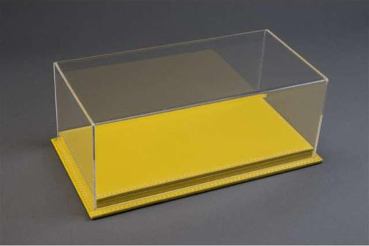 Atlantic Case Mulhouse Premium Acrylic Display Case w/ Yellow Leather Base w/ White Stitching 1:18