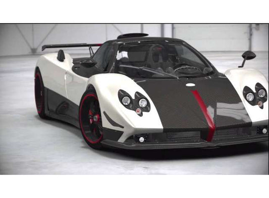 Almost-Real 2009 Pagani Zonda Cinque Roadster White & Carbon w/ Red Accents 1:18