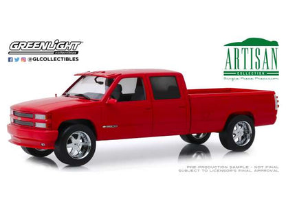 Greenlight Artisan 1997 Chevy Silverado Crew Cab 3500 Pickup Victory Red 1:18