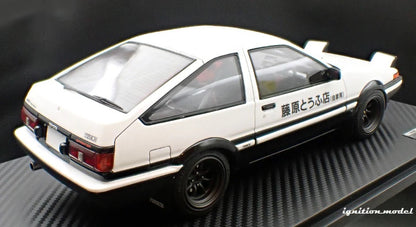 Ignition-Model Toyota Sprinter Trueno 3dr GT Apex (AE86) INITIAL D w/ Figure White 1:18