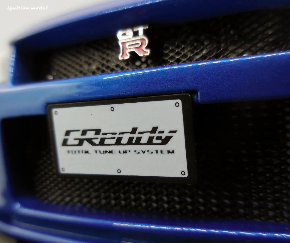 Ignition-Model Nissan Skyline GT-R R34 (BNR34) RHD Trust GReddy 34RX Bayside Blue 1:18