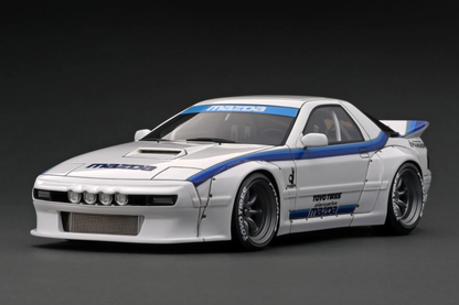 Ignition-Model Mazda RX-7 Pandem (FC3S) White w/ Blue Accents 1:18