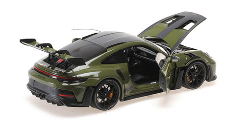 Minichamps 2023 Porsche 911 992 GT3 RS w/ Weissach Pkg Nato Olive Green w/ Black Wheels 1:18