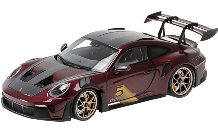 Minichamps 2023 Porsche 911 992 GT3 RS w/ Weissach Pkg Purple Metallic w/ Gold Wheels 1:18