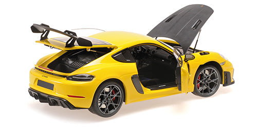 Minichamps 2024 Porsche 718 Cayman GT4 RS w/ Weissach Package Racing Yellow 1:18