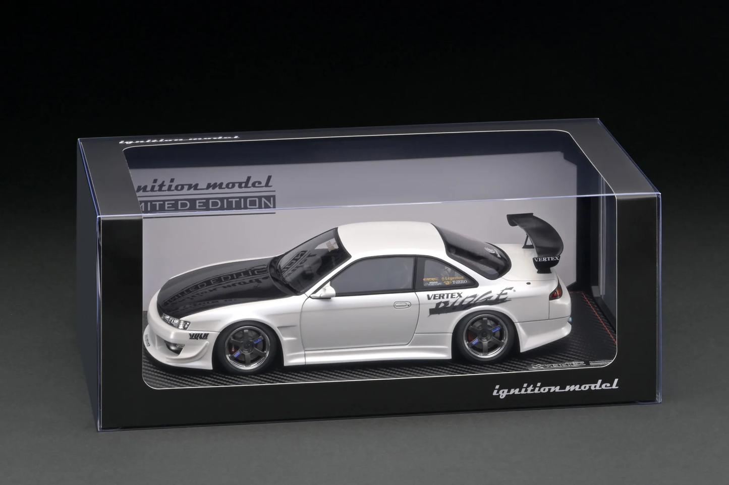 Ignition-Model Nissan Vertex S14 Silvia w/ SR20 DET Engine RHD Pearl White 1:18