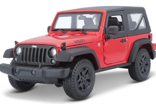 Maisto 2014 Jeep Wrangler Willy's Red w/ Black Top 1:18