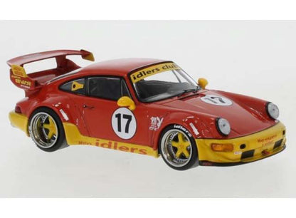 Ixo 2018 Porsche 911 964 RWB Idlers No 17 Red and Yellow 1:43