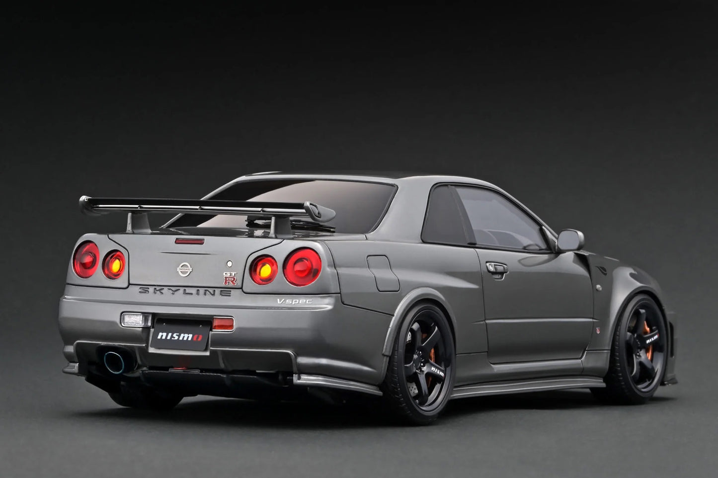 Ignition-Model Nissan Skyline GT-R R34 V-Spec (BNR34) Nismo Omori Factory CRS Gun Metallic Grey 1:18