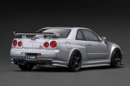 Ignition-Model Nissan Nismo GT-R R34 (BNR34) Z-tune RHD Silver 1:18