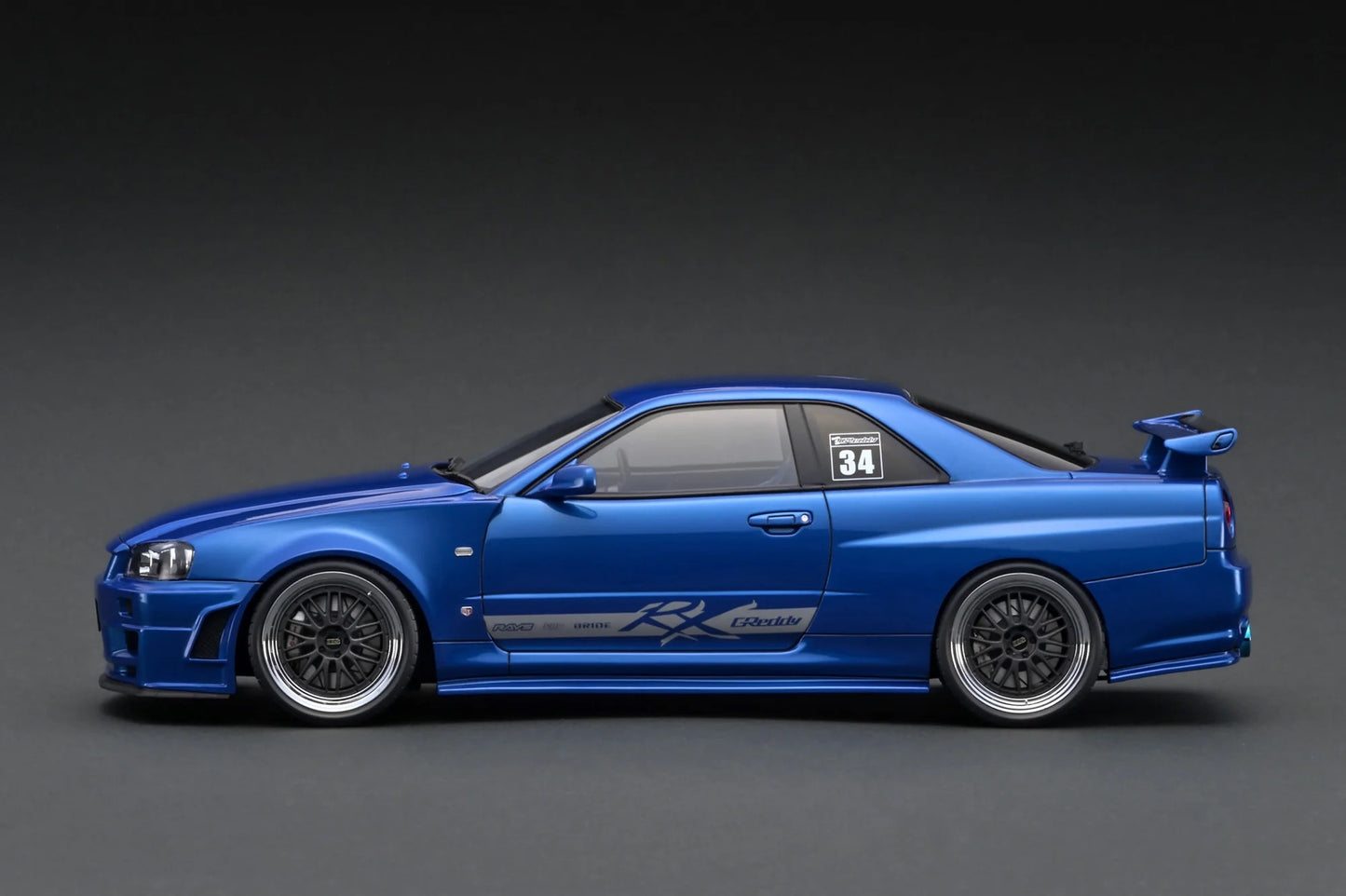 Ignition-Model Nissan Skyline GT-R R34 (BNR34) RHD Trust GReddy 34RX Bayside Blue 1:18