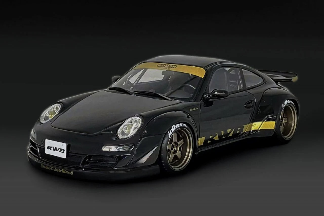 Ignition-Model Porsche 911 RWB 997 Black w/ Gold Wheels and Deco 1:18