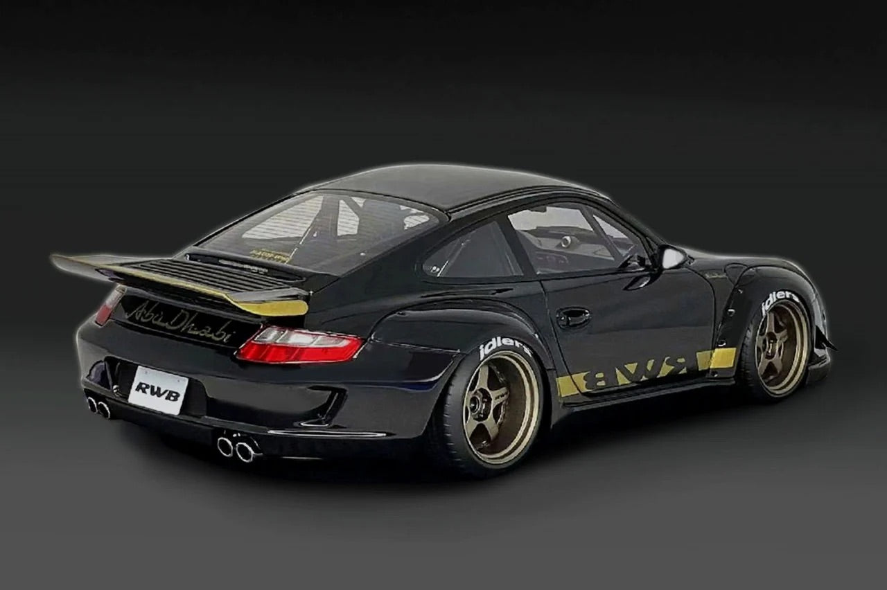 Ignition-Model Porsche 911 RWB 997 Black w/ Gold Wheels and Deco 1:18