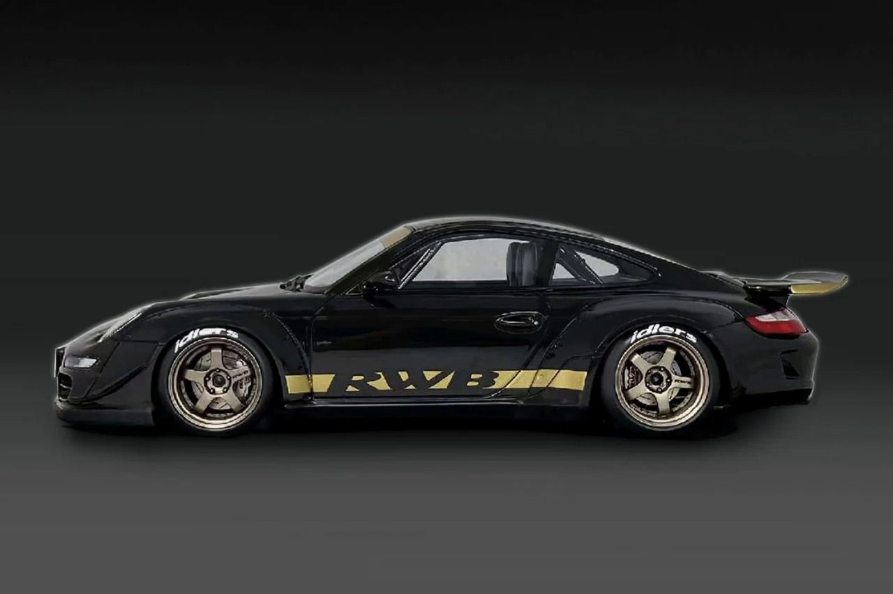 Ignition-Model Porsche 911 RWB 997 Black w/ Gold Wheels and Deco 1:18