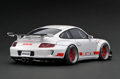 Ignition-Model Porsche 911 RWB 997 White w/ Pyro Red Wheels & Deco 1:18