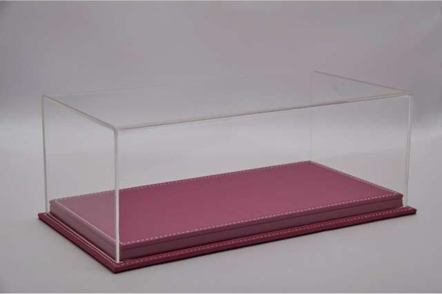 Atlantic Case Mulhouse Premium Acrylic Display Case w/ Pink Leather Base 1:18