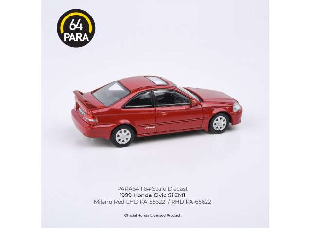 Para64 1999 Honda Civic Si EM1 LHD Milano Red 1:64