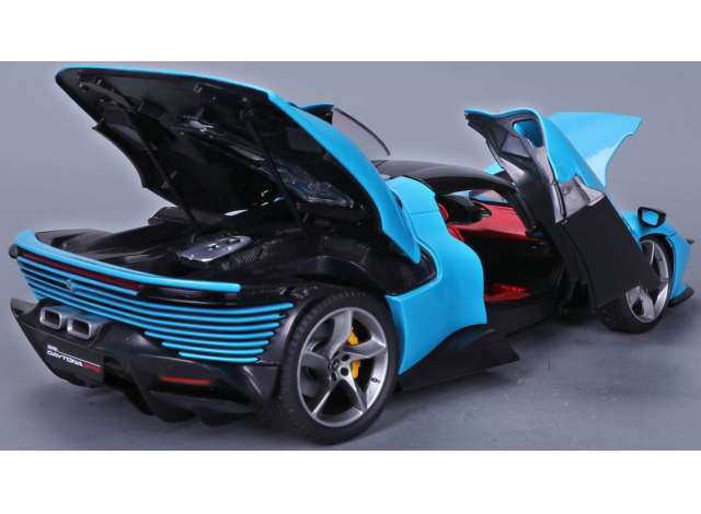 Bburago Signature Series Ferrari Daytona (W/ DISPLAY INCLUDED) SP3 Blue w/ Black Accents 1:18