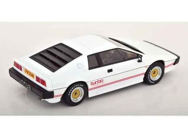 KK Scale 1981 Lotus Esprit Turbo 007 Movie Version White w/ Red Deco 1:18