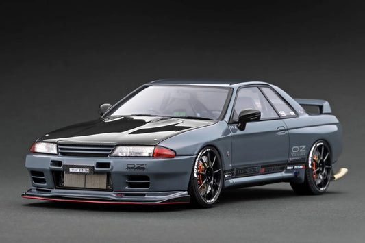 Ignition-Model Nissan Skyline GT-R R32 (VR32) Top Secret RHD Stealth Grey w/ Carbon Fiber Hood 1:18