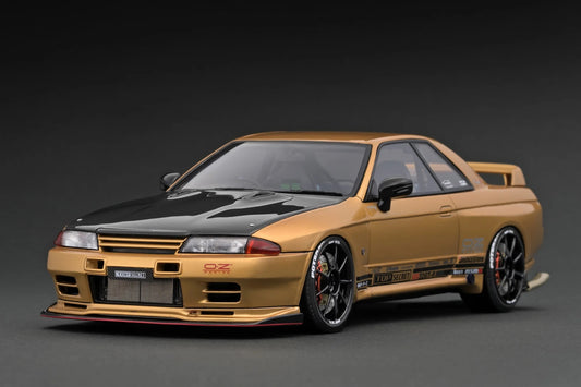 Ignition-Model Nissan Skyline GT-R R32 (VR32) Top Secret RHD Gold w/ Carbon Fiber Hood 1:18