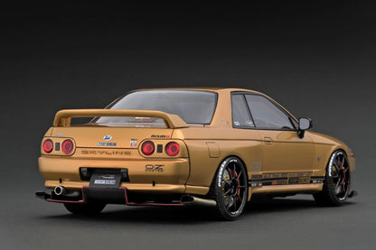 Ignition-Model Nissan Skyline GT-R R32 (VR32) Top Secret RHD Gold w/ Carbon Fiber Hood 1:18