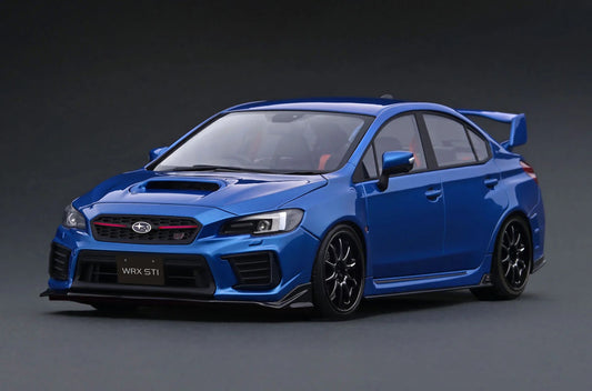 Ignition-Model Subaru WRX STi (CBA-VAB) Blue Metallic w/ Black CE28 Wheels 1:18