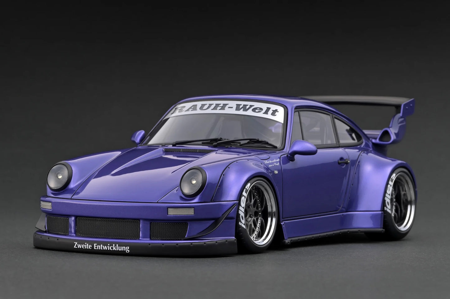 Ignition-Model Porsche 911 RWB 930 Purple w/ Gunmetal Polished Work M1 Wheels 1:18