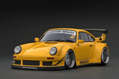 Ignition-Model Porsche 911 RWB 930 Yellow Hinata w/ Gunmetal Work M1 Wheels 1:18