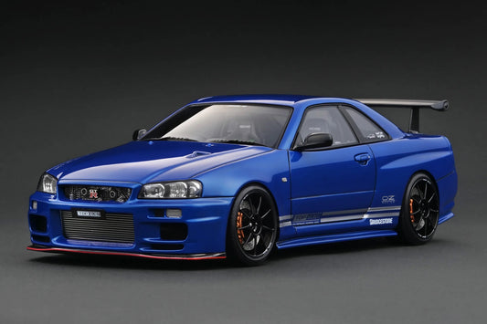 Ignition-Model Nissan Skyline GT-R R34 (BNR34) Top Secret 34GT-R RHD Blue Metallic 1:18