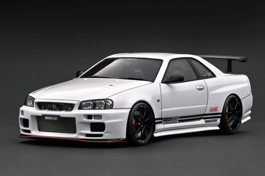 Ignition-Model Nissan Skyline GT-R R34 (BNR34) Top Secret 34GT-R RHD White 1:18