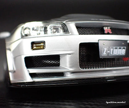 Ignition-Model Nissan Nismo GT-R R34 (BNR34) Z-tune RHD Silver 1:18