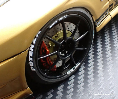 Ignition-Model Nissan Skyline GT-R R32 (VR32) Top Secret RHD Gold w/ Carbon Fiber Hood 1:18