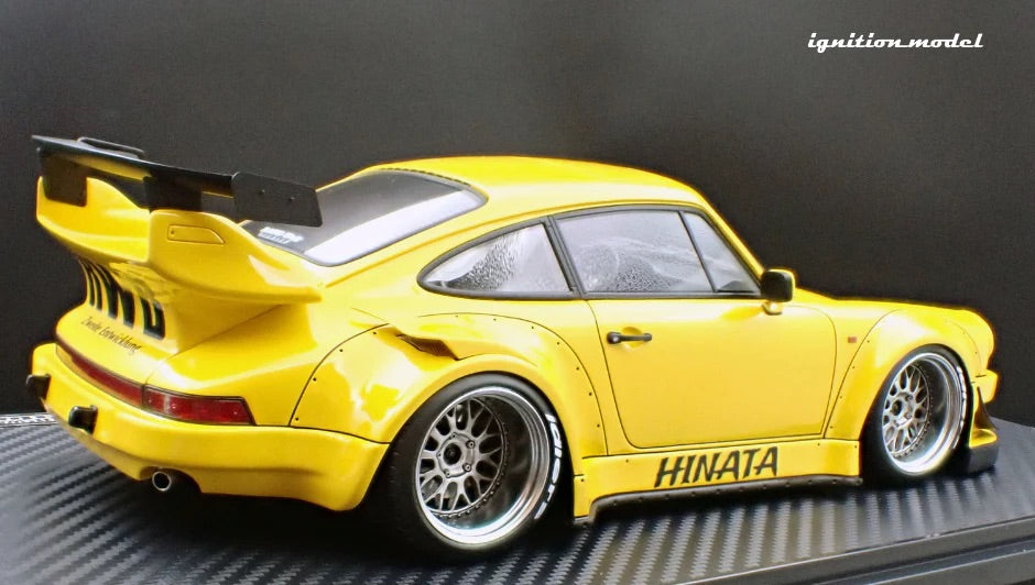 Ignition-Model Porsche 911 RWB 930 Yellow Hinata w/ Gunmetal Work M1 Wheels 1:18