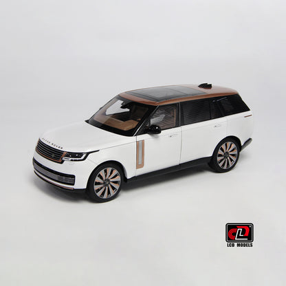 LCD 2022 Land Rover Range Rover SVA White w/ Bronze Accents 1:18