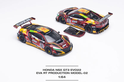 Pop Race Honda NSX GT3 Evo22 EVA RT Model-02 Evangelion Red 1:64