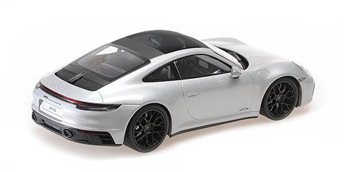 Minichamps 2020 Porsche 911 992 Carrera 4 GTS GT Silver Metallic 1:18