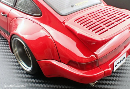 Ignition-Model Porsche 911 964 RWB w/ Whale Tail, Red w/ Black Wheels and Deco 1:18