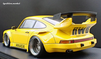 Ignition-Model Porsche 911 RWB 930 Yellow Hinata w/ Gunmetal Work M1 Wheels 1:18