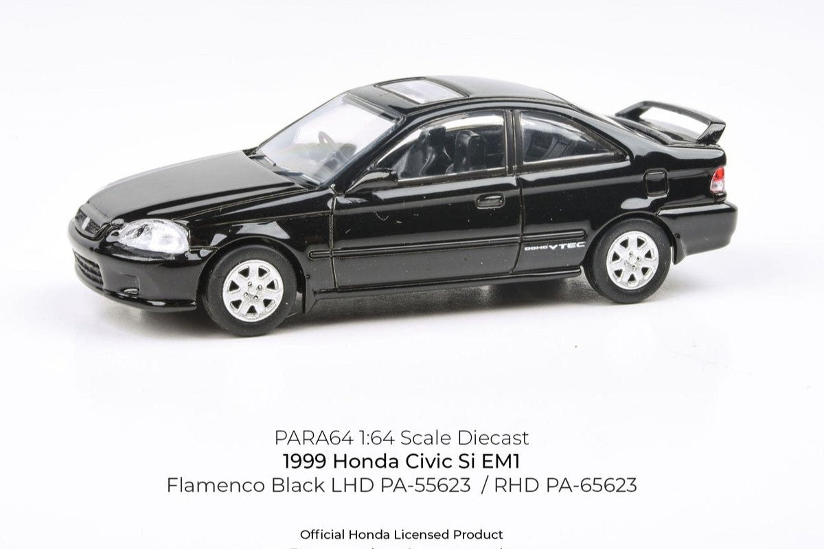 Para64 1999 Honda Civic Si EM1 LHD Black 1:64