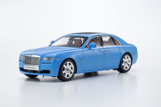 Kyosho 2011 Rolls Royce Ghost Light Blue Matte Effect with Orange Interior 1:18