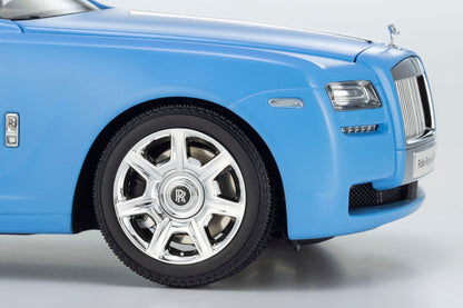 Kyosho 2011 Rolls Royce Ghost Light Blue Matte Effect with Orange Interior 1:18