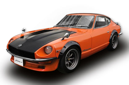 Sun-Star 1970 Nissan Datsun Fairlady Z (S30) Coupe Orange w/ Carbon Fiber Hood 1:18