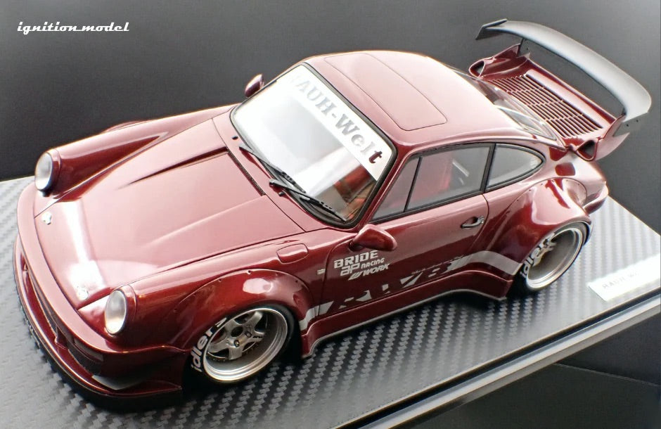 Ignition-Model Porsche 911 RWB 930 Dark Red w/ Work S1 Wheels 1:18