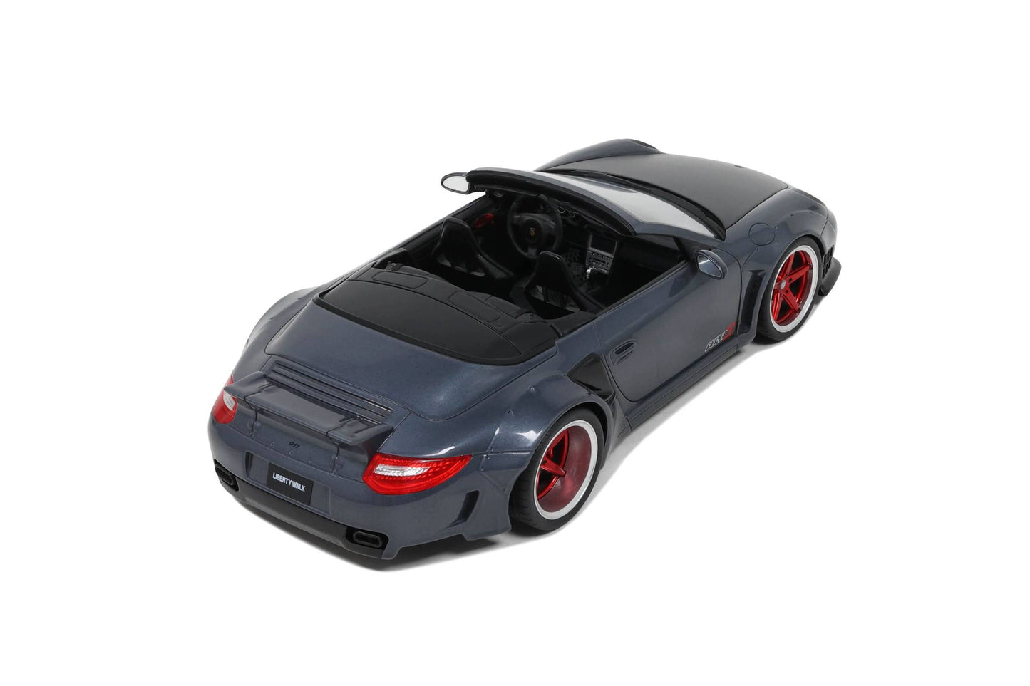 GT Spirit 2016 Porsche 911 997 Cabriolet LB Works Grey w/ Red Wheels 1:18 Resin