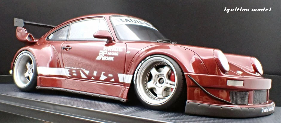 Ignition-Model Porsche 911 RWB 930 Dark Red w/ Work S1 Wheels 1:18