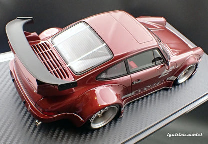 Ignition-Model Porsche 911 RWB 930 Dark Red w/ Work S1 Wheels 1:18