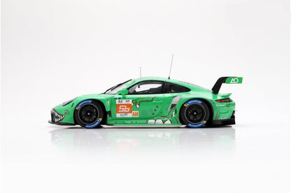 Spark-Model 2018 Porsche 911 991.2 GT3 RSR-19 No 56 Team Project 1-AO 24hr Le Mans 2023 Rexy 1:18