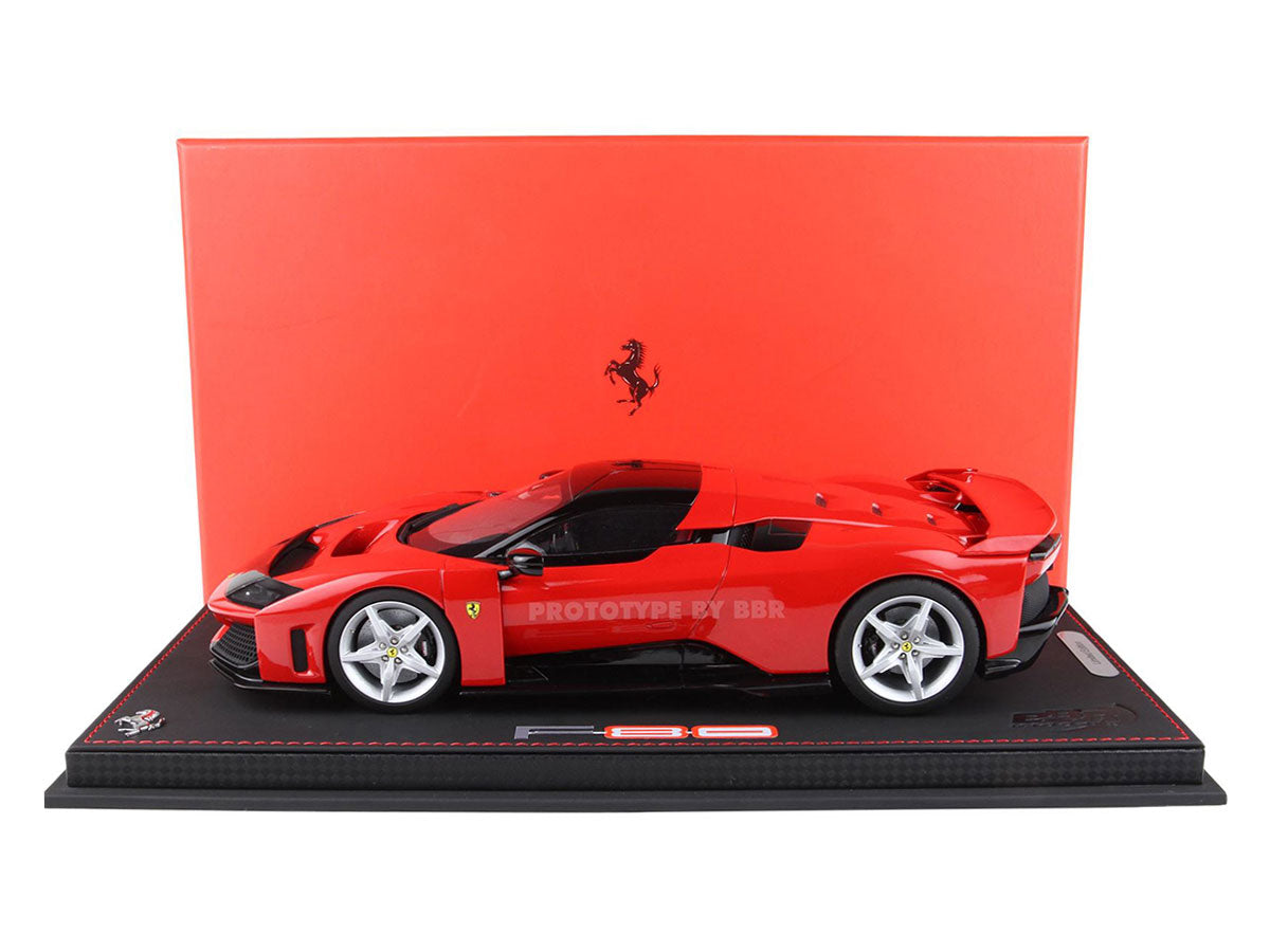 BBR 2024 Ferrari F80 Rossa Corsa (Red) and Black WITH DISPLAY 1:18