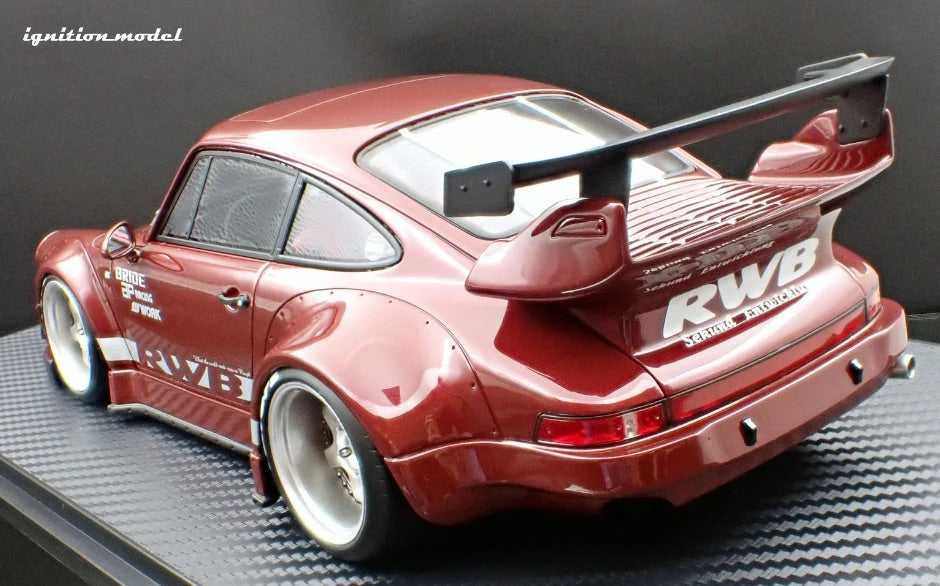 Ignition-Model Porsche 911 RWB 930 Dark Red w/ Work S1 Wheels 1:18